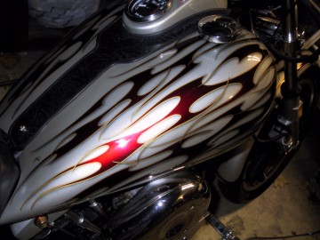 1978 Harley davidson with custom painted tribal flames