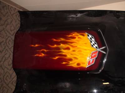 Flame70 — flames & fire custom paint by Keena's Inc, Warren MI