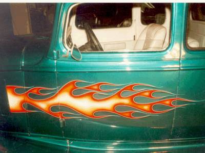 Flame84 — flames & fire custom paint by Keena's Inc, Warren MI