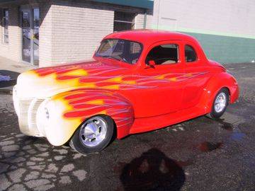 Red hotrod flames — flames & fire custom paint by Keena's Inc, Warren MI
