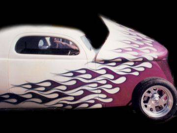 Tan hotrod flames — flames & fire custom paint by Keena's Inc, Warren MI