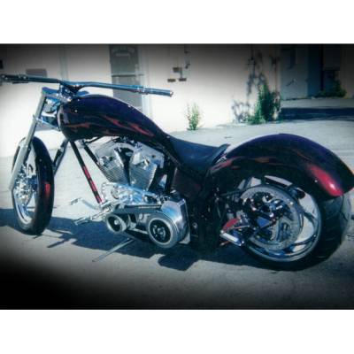 Red chopper 4 — motorcycle customizing custom paint by Keena's Inc, Warren MI